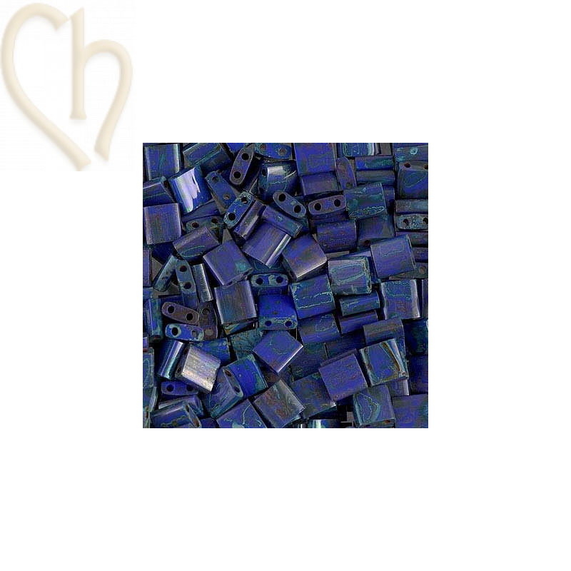 Miyuki Tila bead Opaque Cobalt Picasso