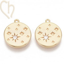 Pendentif rond 13mm Gold...