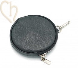 Leather purse wallet round...