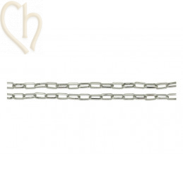 Ketting ovaal 8.5x5x1.6mm rhodium / gold plated