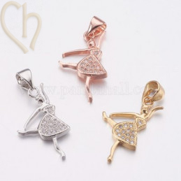 Charms ballerina 22mm with strass