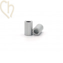 Aluminium anodized cilinder bead 6mm silver