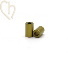 Aluminium anodized cilinder bead 6mm mustard yellow