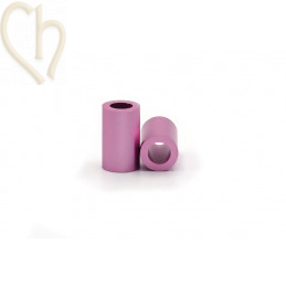 Aluminium anodized cilinder bead 6mm Pink