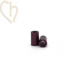 Perle cylindré aluminium anodize 6mm Mauve