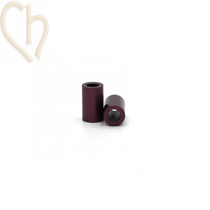 Aluminium anodized cilinder bead 6mm Purple