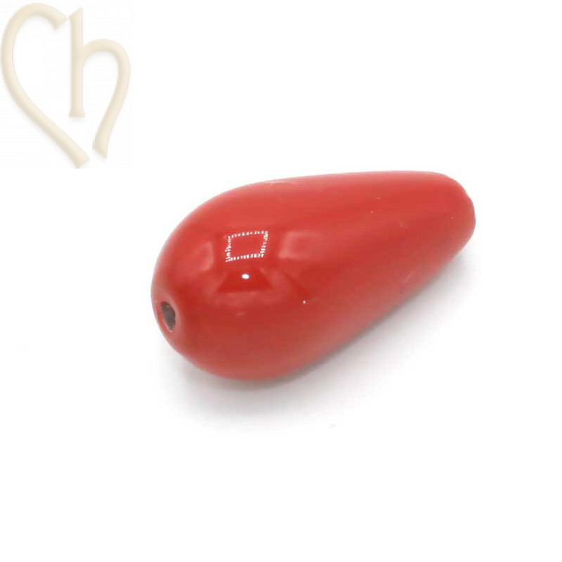 Preciosa Nacré Pear 15*8mm Cranberry