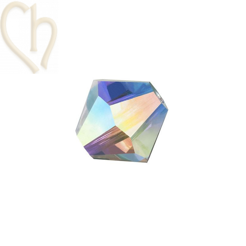 Preciosa Crystal Rondelle bead 4mm Cristal AB2x