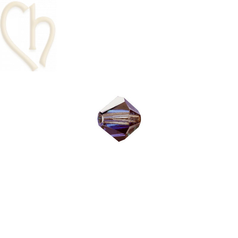 Preciosa Crystal Rondelle Bead 4mm Heliotrope