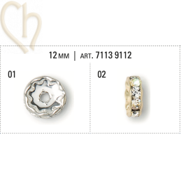 Large Hole Rondell 12mm gold plated Crystal