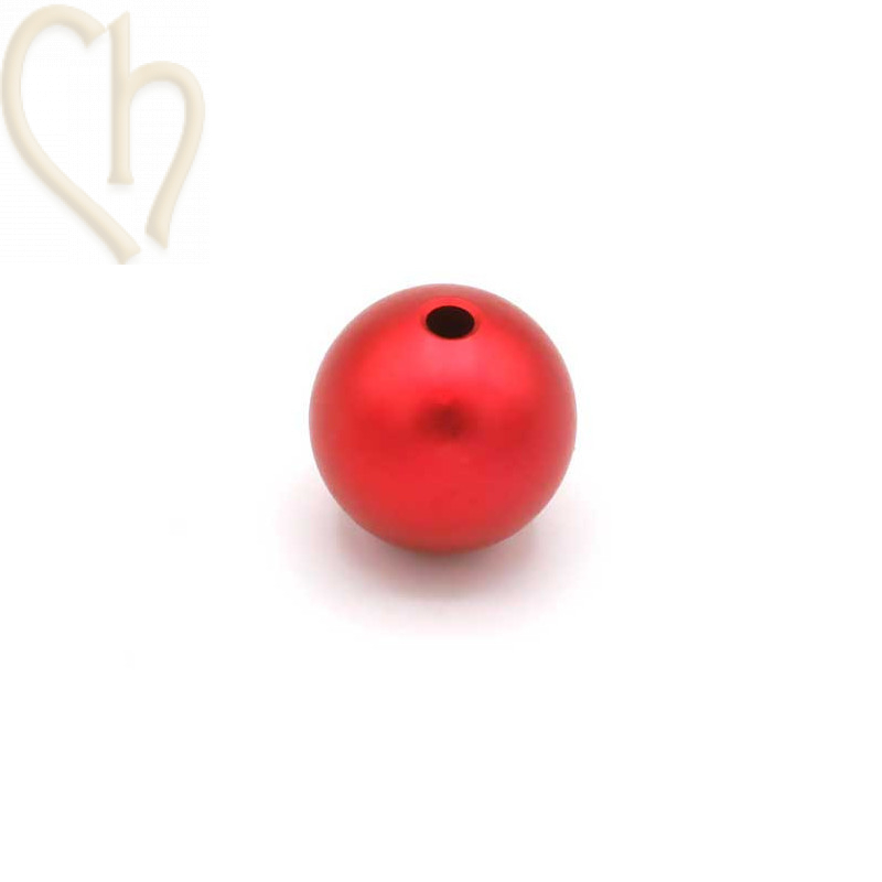 Aluminium anodized round bead 12mm Red