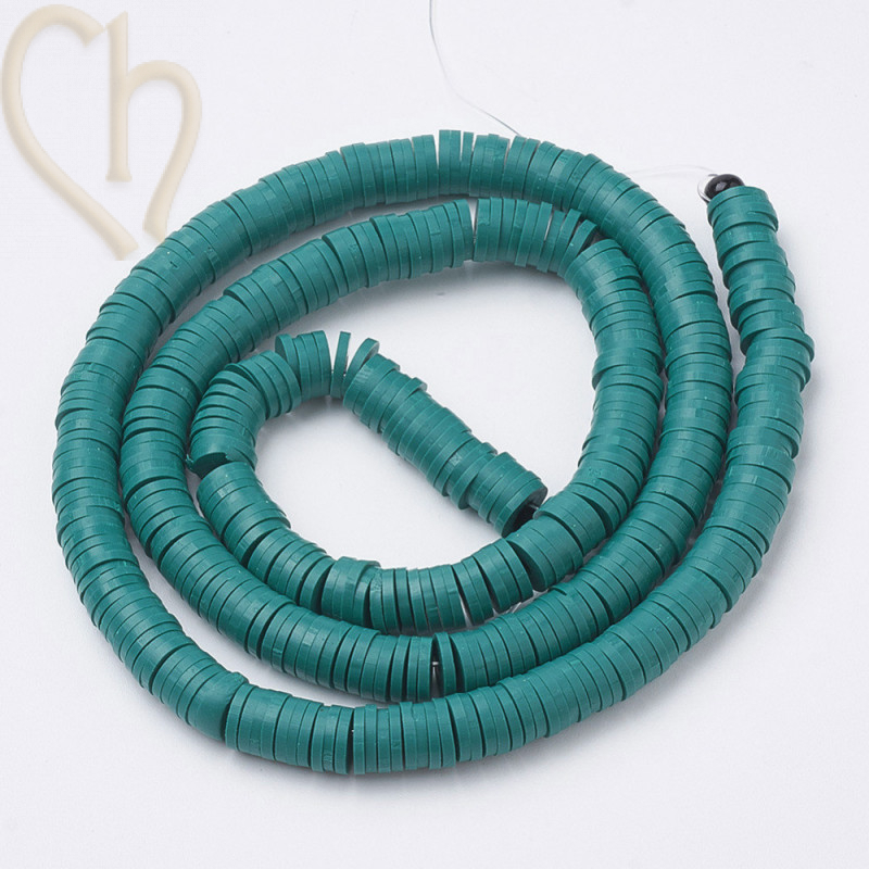 Heishi rondellen 4mm Turquoise String 40 cm.
