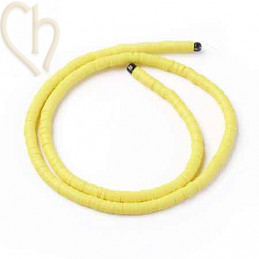 Rondelles Heishi 4mm Jaune par Fil 40cm.