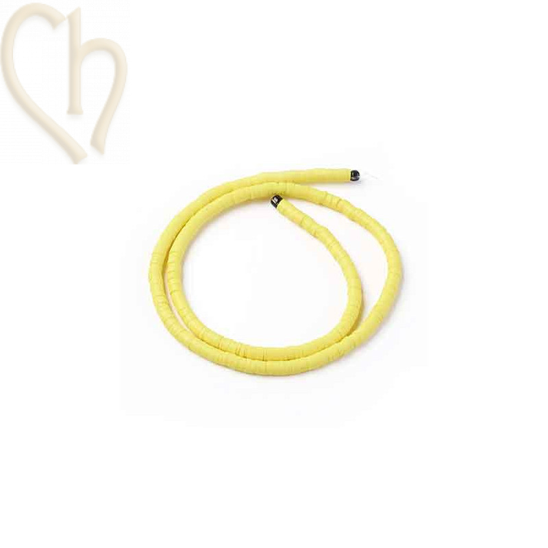 Heishi Rings 4mm Yellow String 40cm.