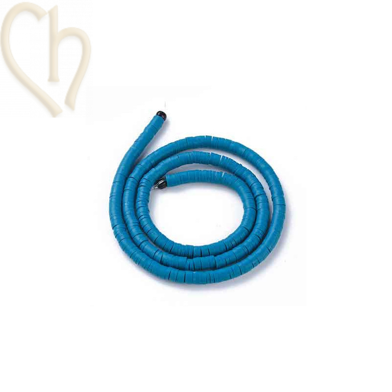 Heishi rondellen 4mm Blauw String 40 cm.