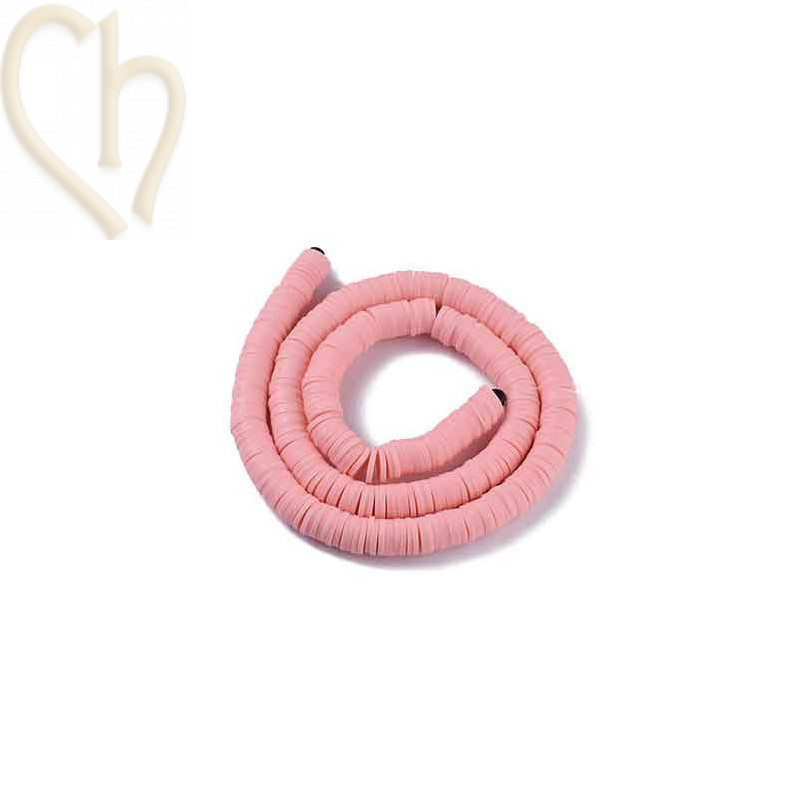 Heishi Rings 8mm Babypink String 40cm