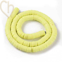 Heishi rondellen 8mm geel pastel String 40 cm