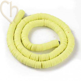 Rondelles Heishi 8mm Jaune Pastel par Fil 40cm