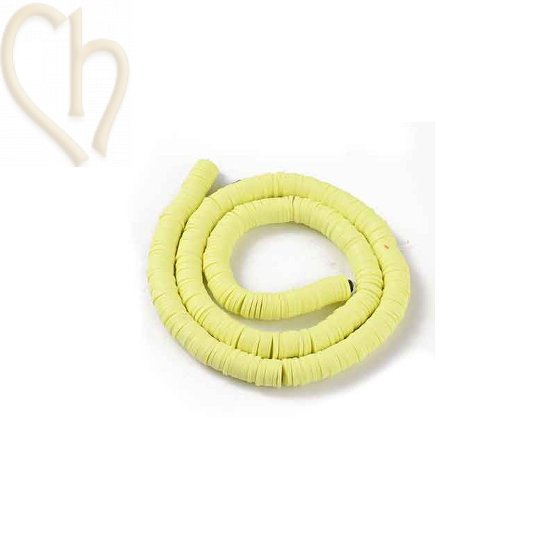 Heishi rondellen 8mm geel pastel String 40 cm