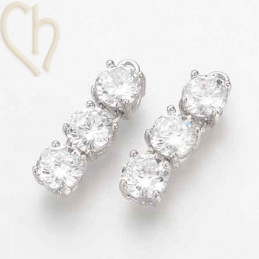 Charms Rhodium 22mm met 3 strass