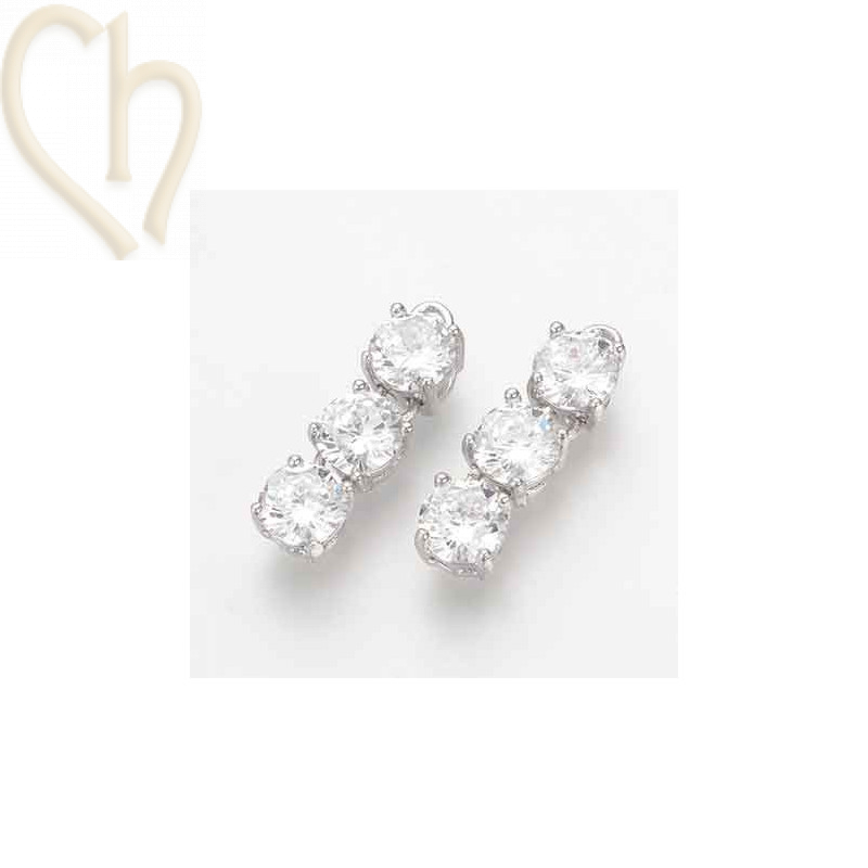 Charms Rhodium 22mm met 3 strass