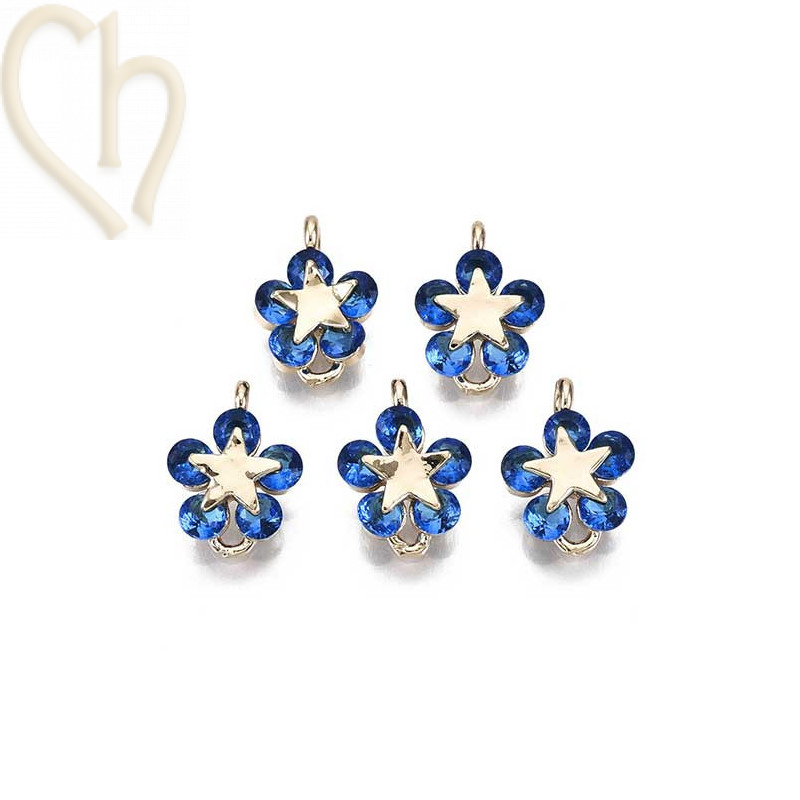 Charms bloem 12mm Gold Plated