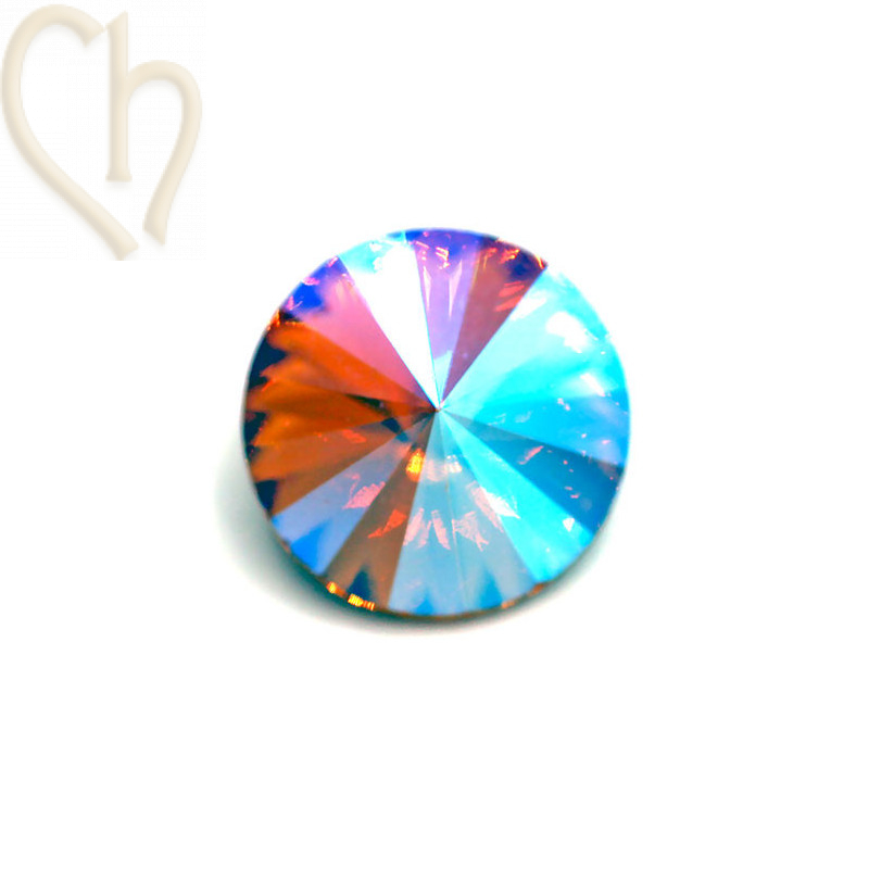 Rivoli 14mm 1122 Aurora Crystal - Light Peach Shimmer