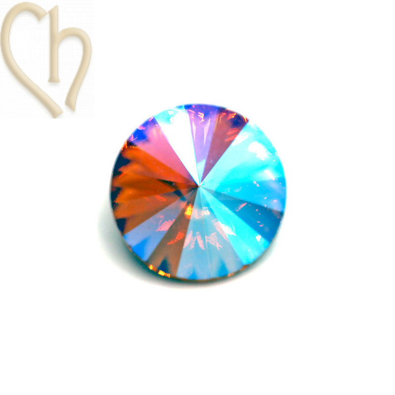 Rivoli 08mm 1122 Aurora Crystal - Light Peach Shimmer