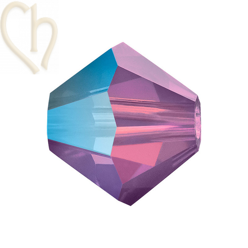 Preciosa Crystal Rondelle Bead 4mm Amethist Opal AB