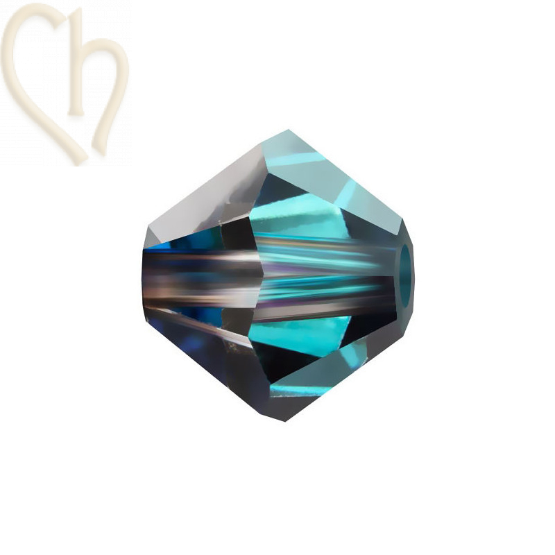Preciosa Crystal Rondelle Bead 4mm Bermuda Blue
