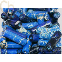 Tube 13*4mm pierre naturel - Jaspe Imperial blue
