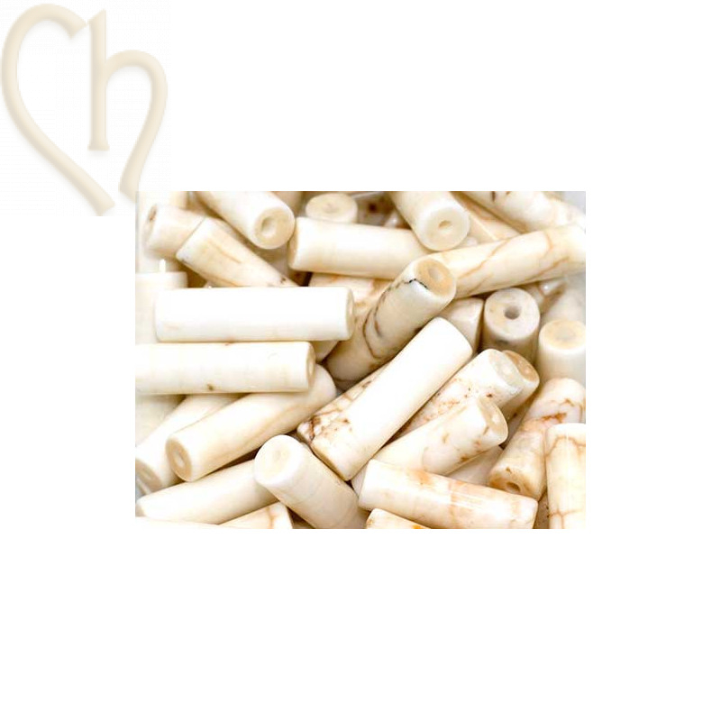 Tube 13*4mm pierre naturel - Howlite