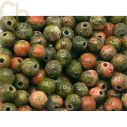 Gemstone round 4mm - Unakite