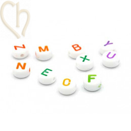 Letter Beads round color 6mm