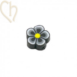 Fleur en polymère 10mm Noir Blanc