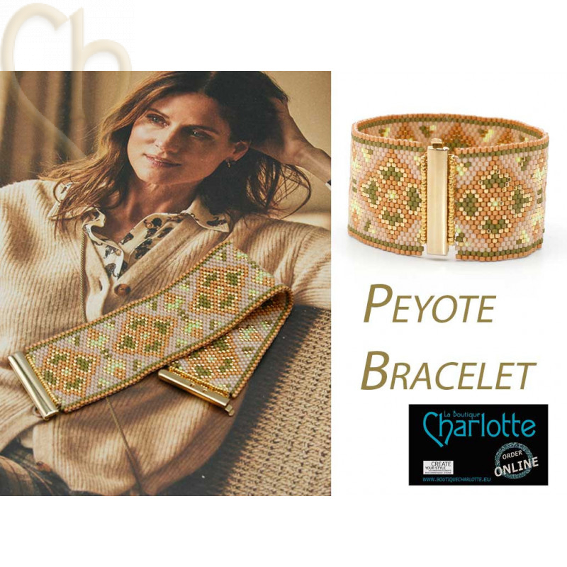 Kit bracelet peyote Pistaccio Taupe Crème