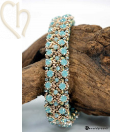 Kit armband Gaudy Turquoise zilver