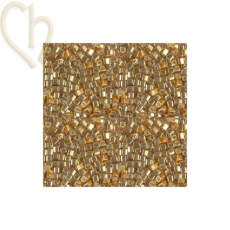 Miyuki Cube 1.8mm Gold Plated AB 414FR Miyuki Cube 1.8mm Gold Plated AB 414FR