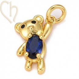 Charms Gold Plated teddybeer met strass Montana