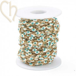 Chaine acier maille non soudé avec émail blanc