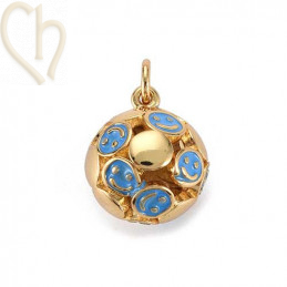 Charms Gold Plated bol 15mm smiley