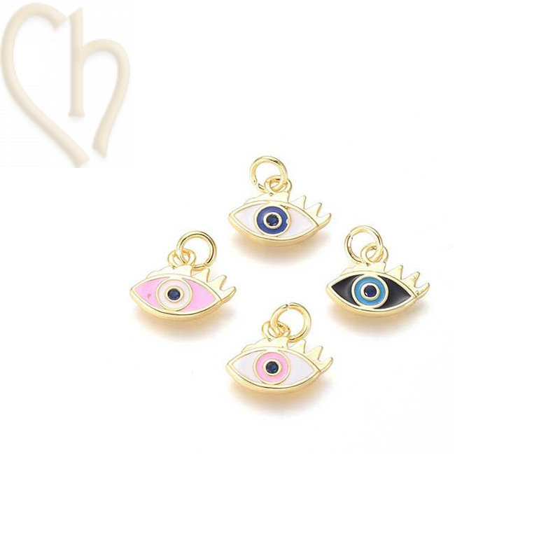 Charms Gold Plated boule 15mm Eyes oval