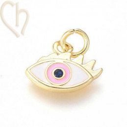 Charms Gold Plated bol 15mm eyes oval