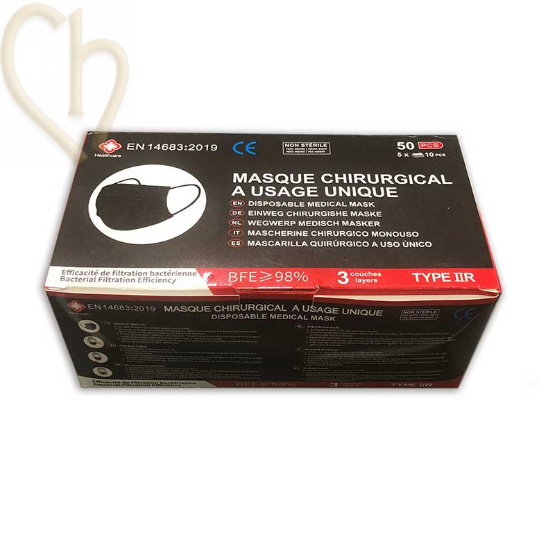 Box 50 pcs Mouthmask CE-conform disposable Black