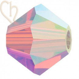 Preciosa Crystal Rondelle Bead 4mm Indian Pink AB2x