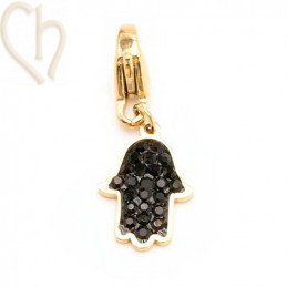 Pendant Stainless Steel hand 10mm with strass Gold Plated