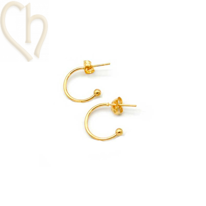 Earrings steel Fashion rond 10mm Gold
