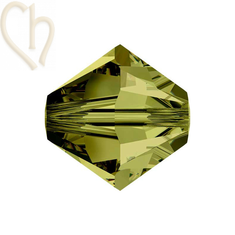 Preciosa Crystal Rondelle Bead 4mm Olivine