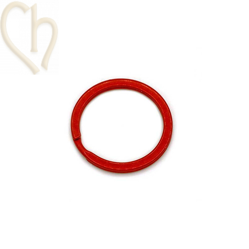 Double ring steel 28mm for keyholder Red