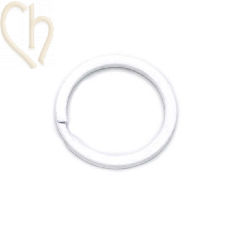 Double ring steel 28mm for keyholder White